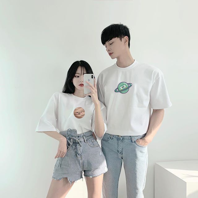 kaos couple print antariksa saturn saturnus venus baju kapel tshirt planet-3