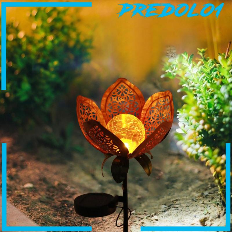 [PREDOLO1] LED Solar Lotus Garden Lights Landscape Lamp Plug-in for Outdoor Pathway