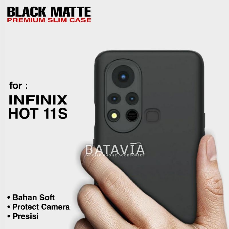 Case Infinix Hot 11S Premium Slim Case Matte Slim Black Matte