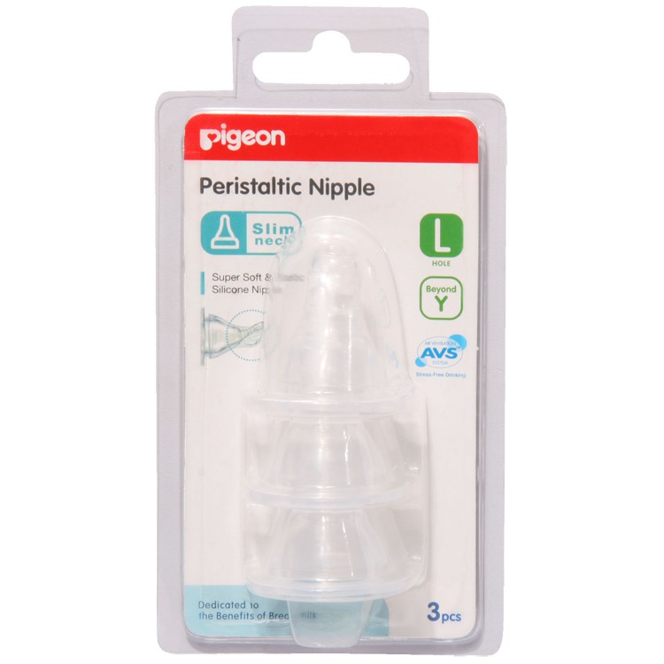 Pigeon Peristaltic Nipple DOT SLIM NECK Blister isi 3 Pcs