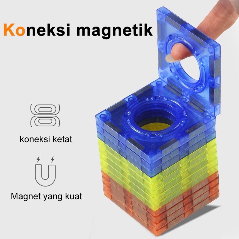 Mainan Edukasi Susun Kepingan Magnetic Set Bola Dan Rail / Magnetic Paradise 3D Tiles