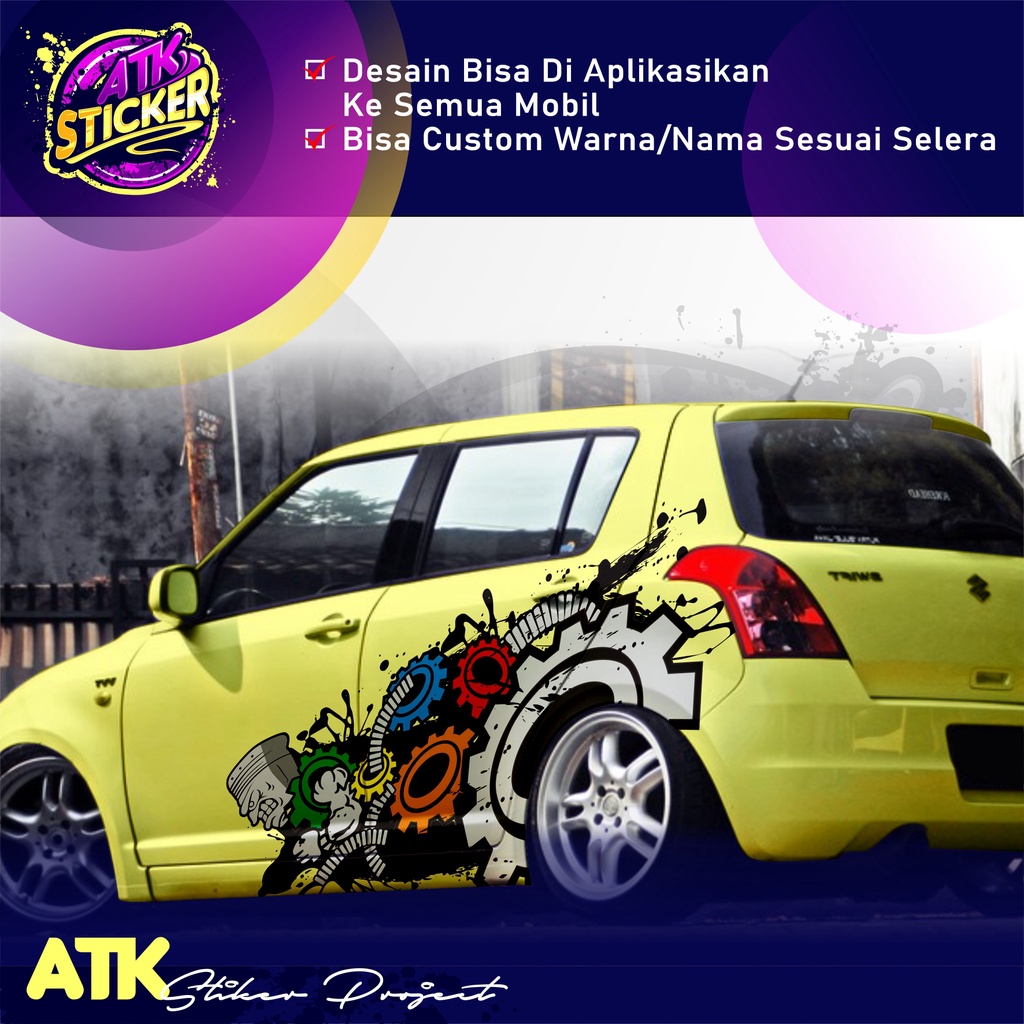 DECAL STIKER MOBIL CUSTOM HONDA SWIFT, BRIO, JAZZ, AGYA, SIGRA, YARIS, MOBILIO STICKER MOBIL VENOM T