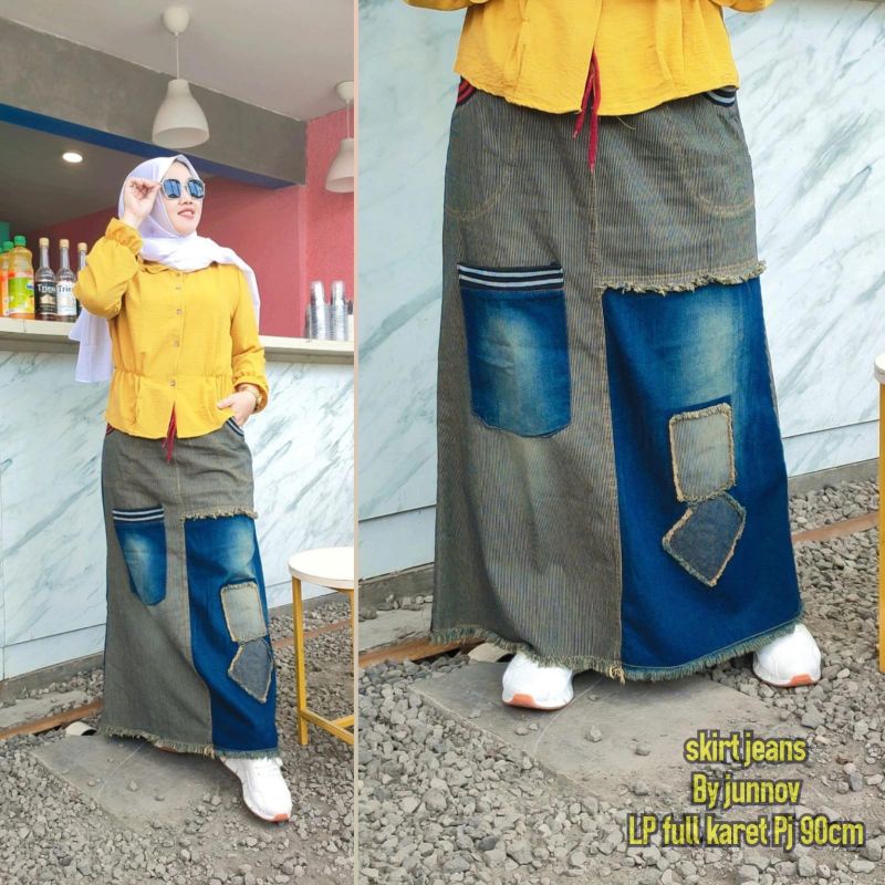 ROK SKRIT JEANS JUNNOV