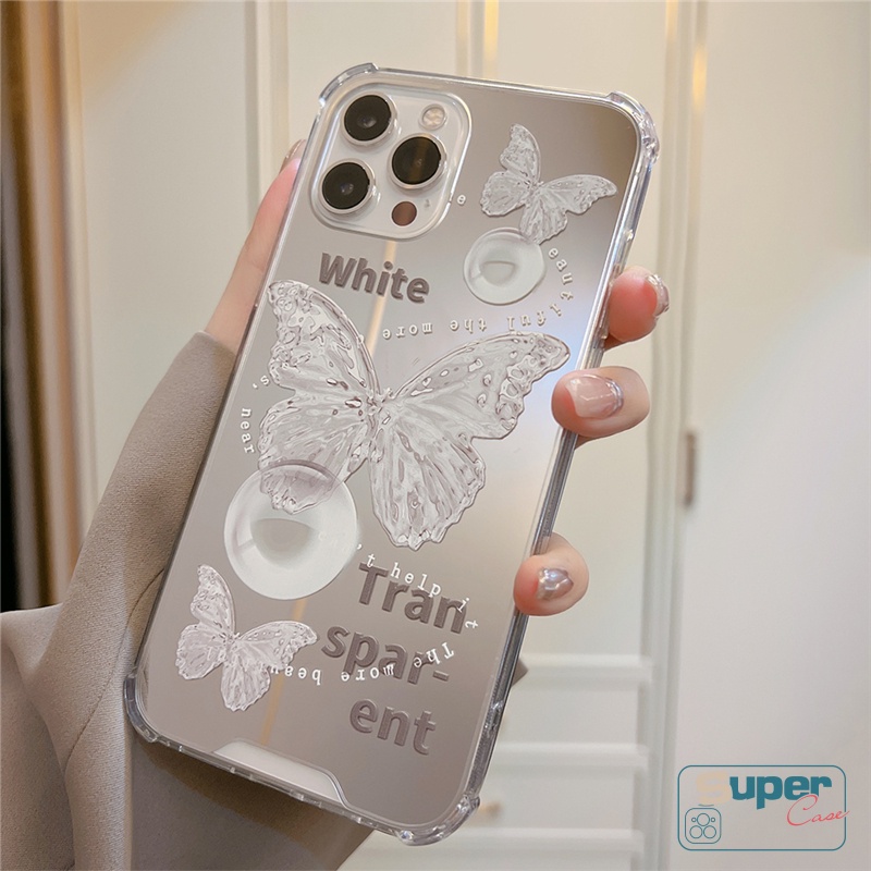 Soft Case TPU Transparan Motif Kupu-Kupu Untuk iPhone 12 13 11 Pro Max XR 7Plus 8Plus X XS Max 7 8 SE 2020