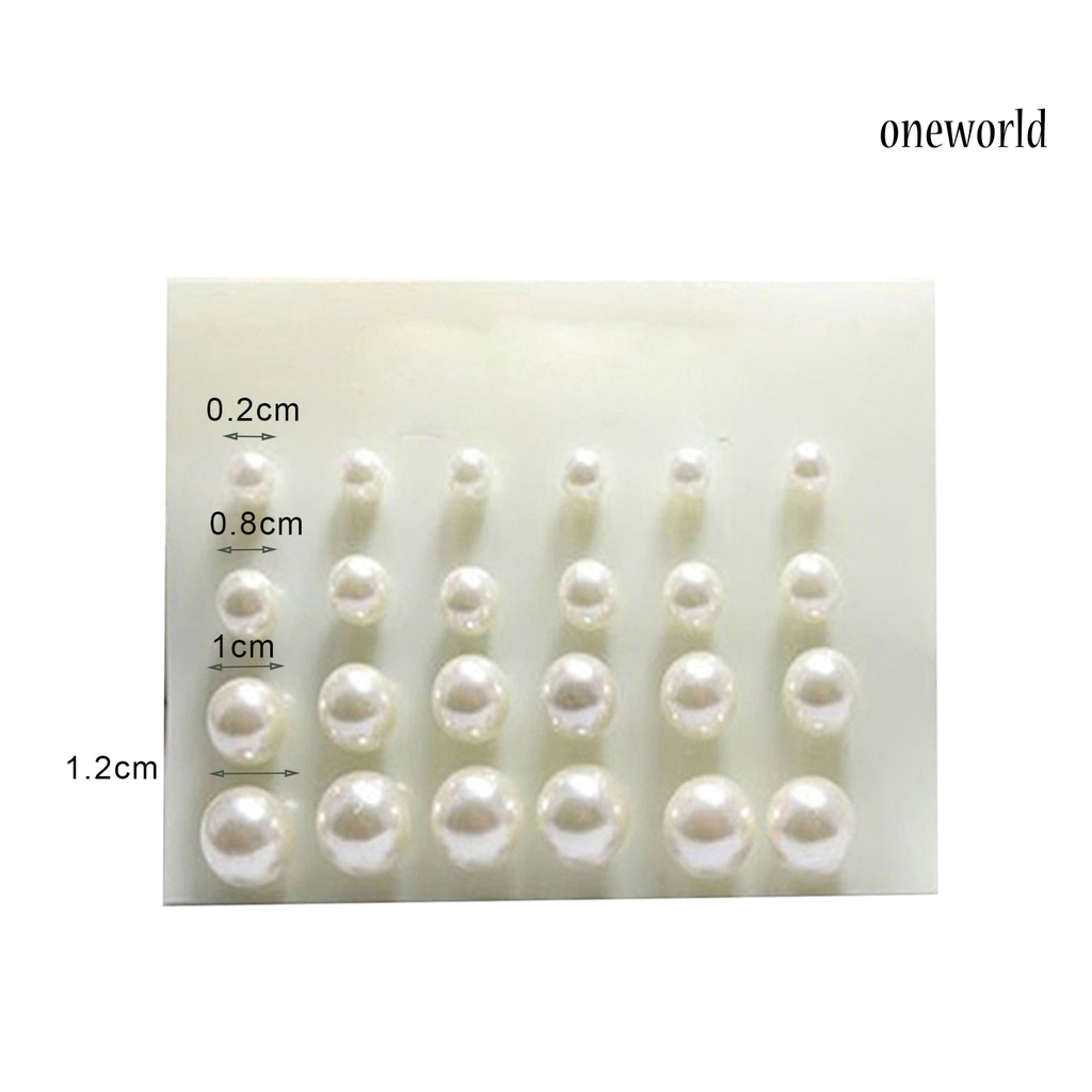 OW@ 12 Pairs Attractive Elegant Faux Pearl All-match Ear Stud for Party