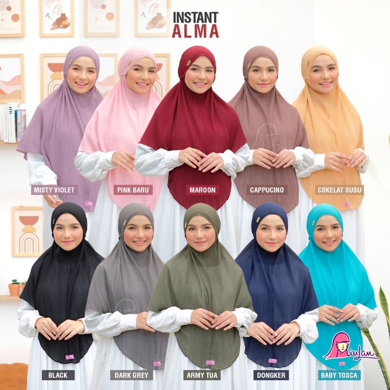 Instan Plisket / Jilbab Instan Plisket ORI Miulan