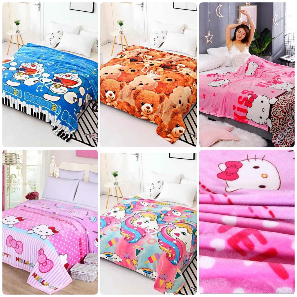 Selimut bulu karakter ukuran 140 x 200-2