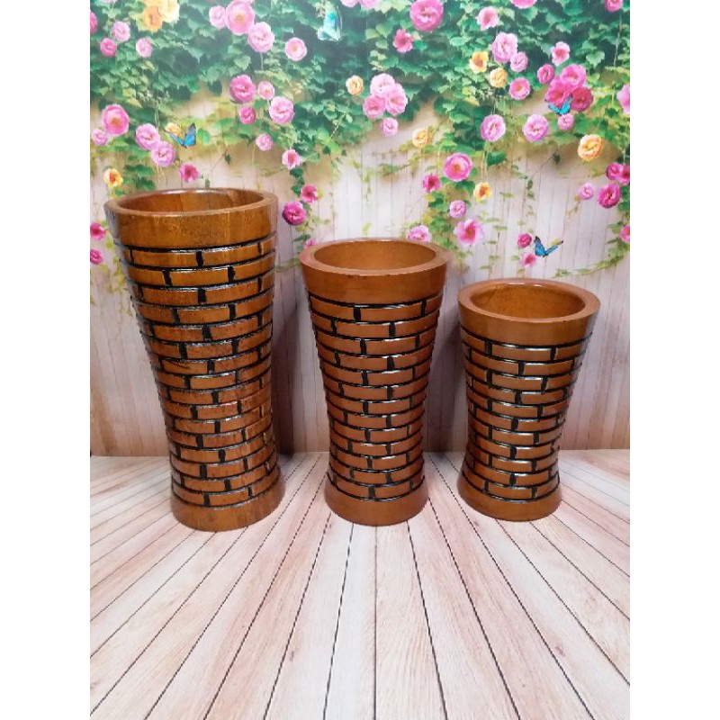 Vas Pahat Set Bata Kayu Jati Asli