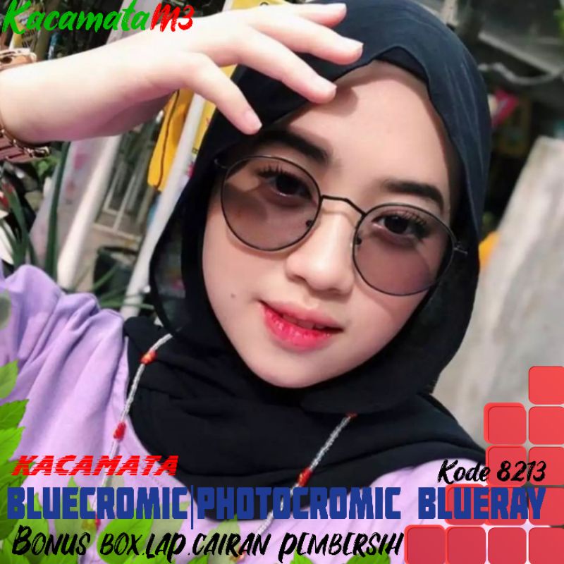 kacamata lensa bluecromic atau photocromic blueray bisa normal minus plus cilinder tergantung permintaan sampai minus 5 cyl 2 harga masih sama tulis saja pesanan kaka di catatan saat order free box lap cairan pembersih kode 8213 size 50-18-140