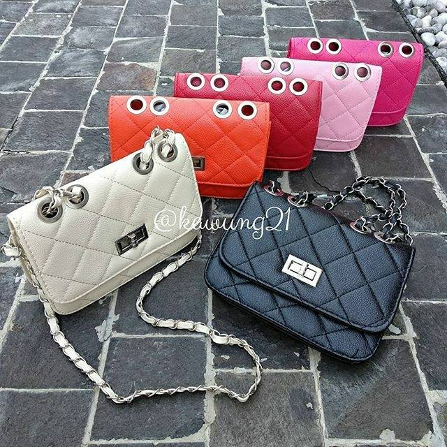 TW1805 Tas Slempang Tali Rantai Import Fashion Remaja Cewek Korea