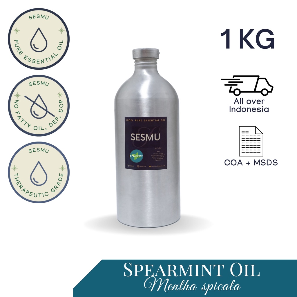 1 L / 1 KG / 1000 ML SPEARMINT 100% PURE ESSENTIAL OIL / MINYAK ATSIRI