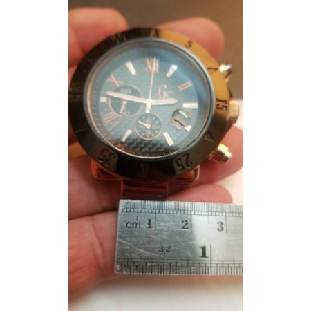 cutome jam tangan kulit asli GC warna hitam garansi 1 tahun