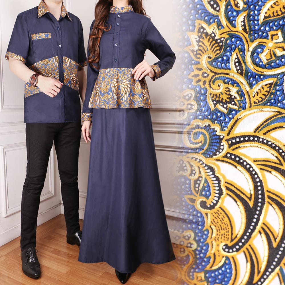 17091 CP BARETO BAJU COUPLE BATIK MODERN KELUARGA PASANGAN MURAH SARIMBIT PESTA MAXI MAXY DRESS BAHA