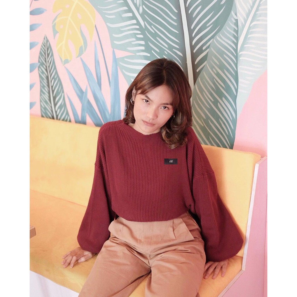 Atasan wanita  Rajut H  M  BOXY PREMIUM Turtleneck 