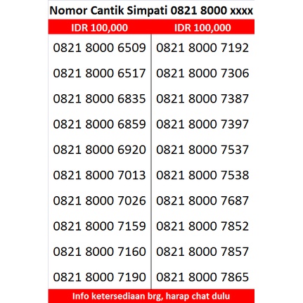 0821 8000 xxxx | NOMOR CANTIK SIMPATI (1/3)