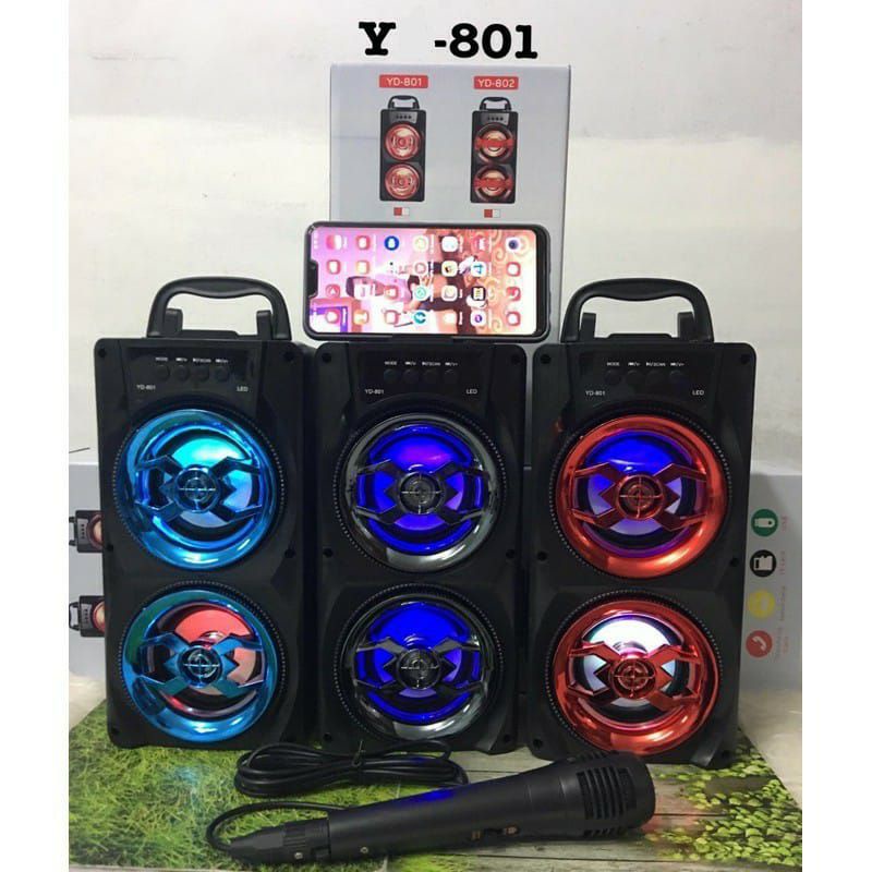 SPEAKER BLUETOOTH KARAOKE YD-801 + MIC/ ADA MIC BUAT KARAOKE