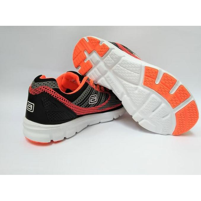 Sepatu Sport Ringan Ando Marathon Hitam Orange Sepatu Olahraga Running Ready