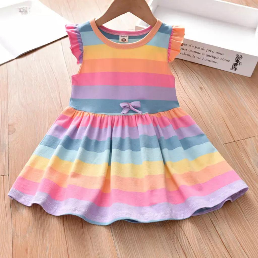 COD/DRESS ANAK PEREMPUAN/DRESS RAINBOW PITA 1-5 TAHUN