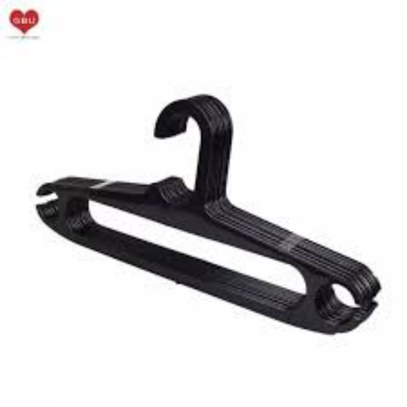 GBU Plast Hanger Baju Hitam Besar Tebal isi 10