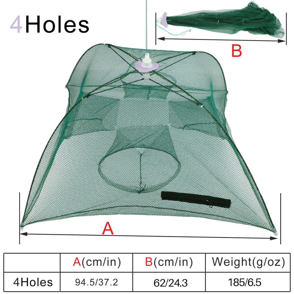 Alat tangkap payung lipat 4 lubang-12 lubang untuk musuh alami udang dan ikan