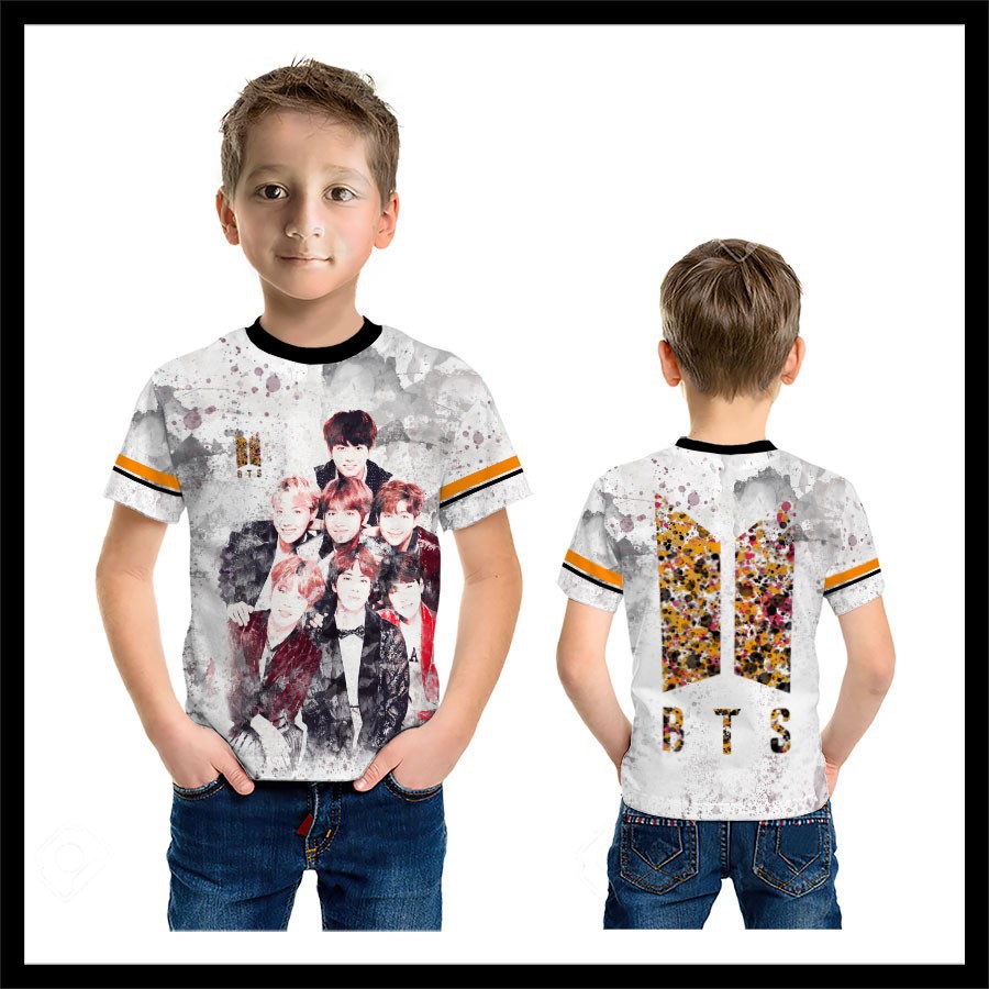 Kaos Baju Anak Kpop BTS Grunge Art Perempuan Laki-laki