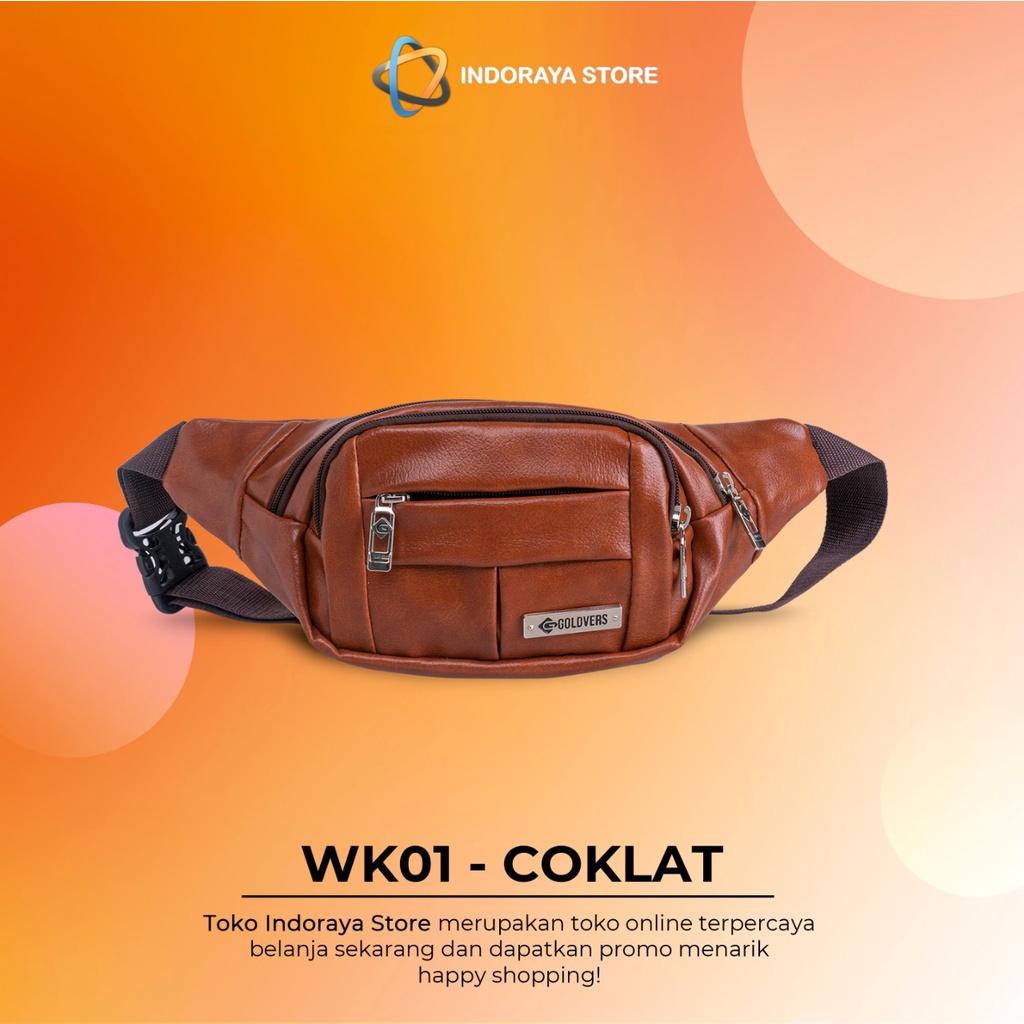 INDORAYA STORE - Tas Slempang Pria Kulit Slingbag Waist Bag Cowok Import Anti Air