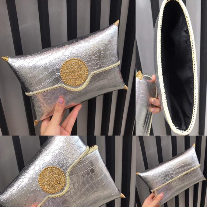 Tas Wanita Cewe Murah Pesta Lucu Unik Selempang Batam Clutch Anyam - Hitam