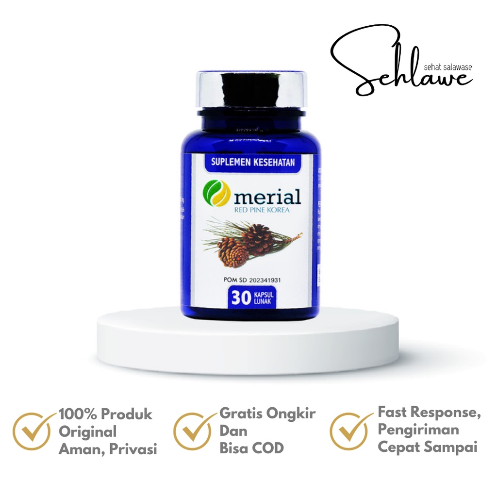 100% ORIGINAL [PROMO TERBATAS] MERIAL Obat Kolesterol Pinus Merah Suplemen Kesehatan Red Pine Korea Fish Oil / Otak Mata Jantung Sehat
