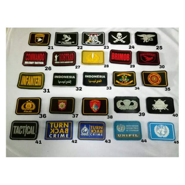 Pacth rubber / karet tempelan emblem velcro topi jaket celana kemeja drone army