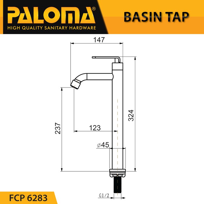 Tap PALOMA FCP 6283 Keran Kran Air Dingin Wastafel Sink Tinggi Tall