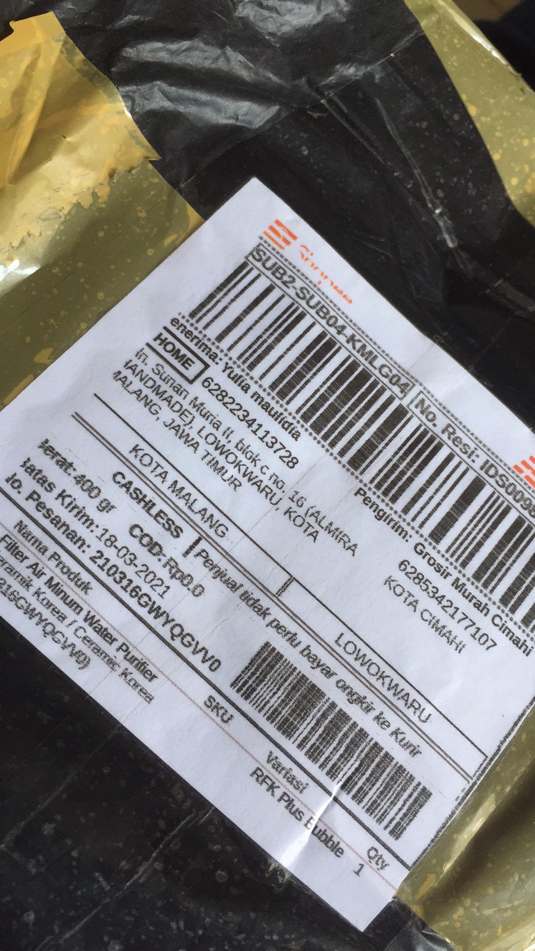 Filter Air Minum Water Purifier Keramik Korea / Ceramic Korea