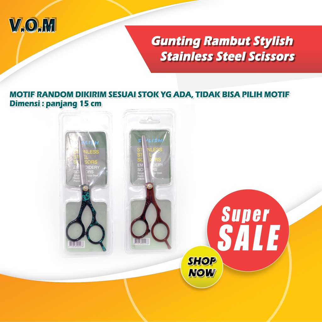 VOM SKU-0288 Gunting Rambut Stylish Stainless Steel Scissors