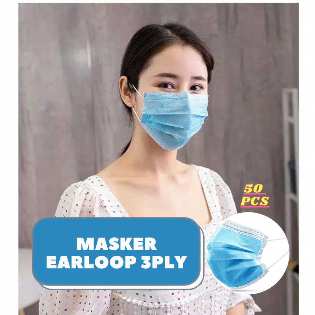 masker pelindung wajah earloop dan headloop 3ply facemask mask