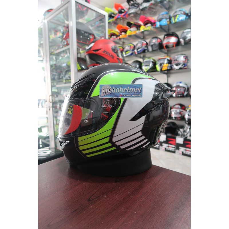 AGV K1 Multi Power Gun Metal White Green SNI Original