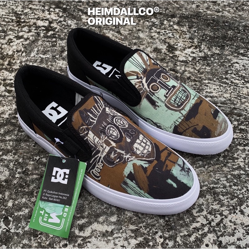 DC SHOES x BASQUIAT MANUAL SLIP ON TX BLACK WHITE ORIGINAL