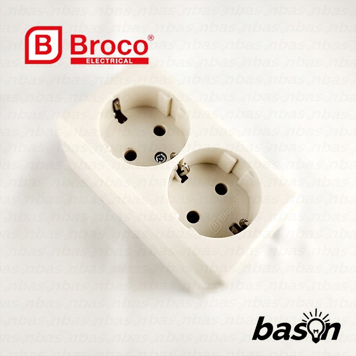 BROCO 15420 Double Socket Outlet Outbow - Stop Kontak Dobel