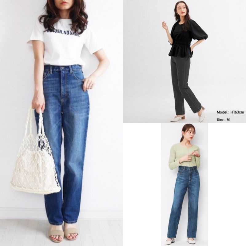 CELANA JEANS BOYFRIEND HIGHWAIST GU UN*QLO (ada 6 warna)