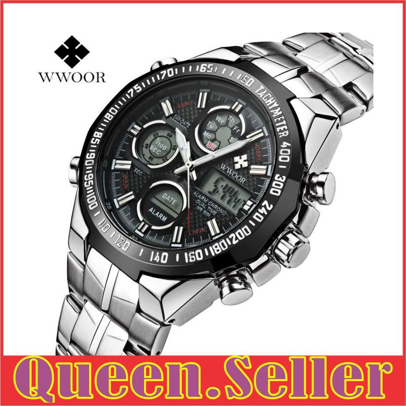 QS616 fashion pria jam tangan pria ORIGINAl WWOOR Jam Tangan Luxury Pria - 8019