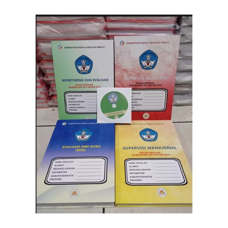 

Buku Paket Supervisi Kepala sekolah SD, SMP SMA, MI MTS MA SMK, 4 buku dan 1 CD