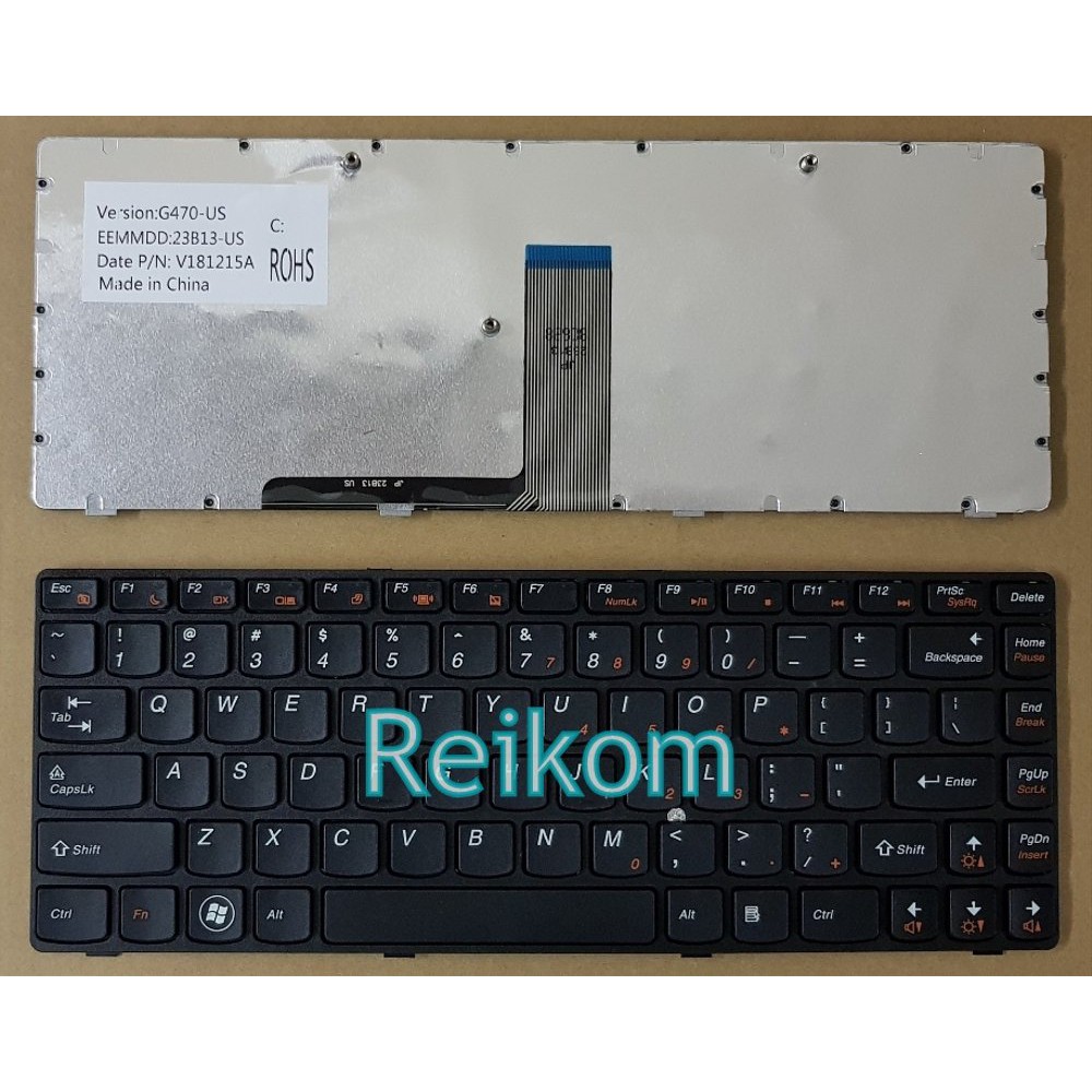 Keyboard laptop / notebook Lenovo B470, Lenovo G470, Lenovo G475, Lenovo V470, Lenovo Z470 hitam