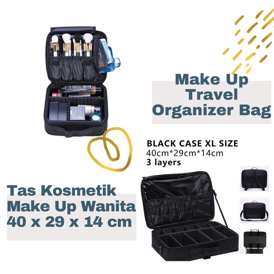 TAS KOSMETIC MAKE UP TRAVEL ORGANIZER  TAS WANITA / TAS COSMETIC UKURAN 40CM*29CM*14CM*