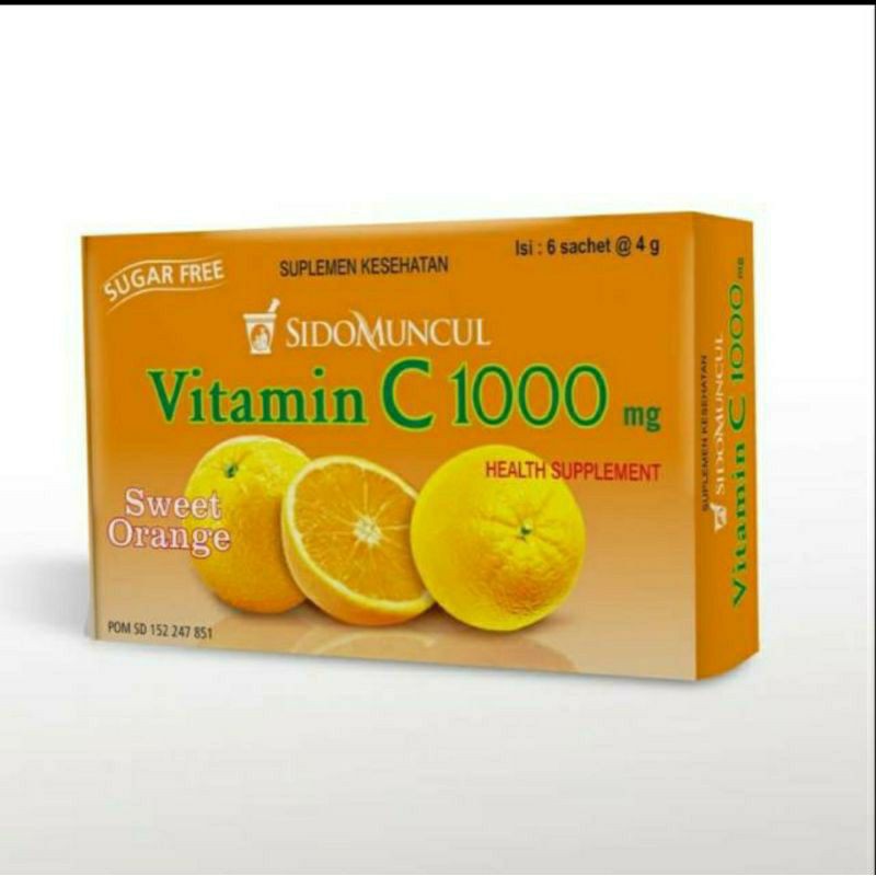 Vitamin C 1000 Sidomuncul Serbuk Jeruk multi fitamin Jaga Daya Tahan Tubuh