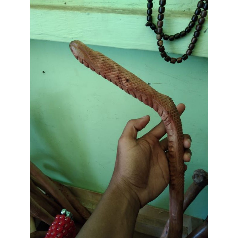 tongkat kayu stigi ukir naga