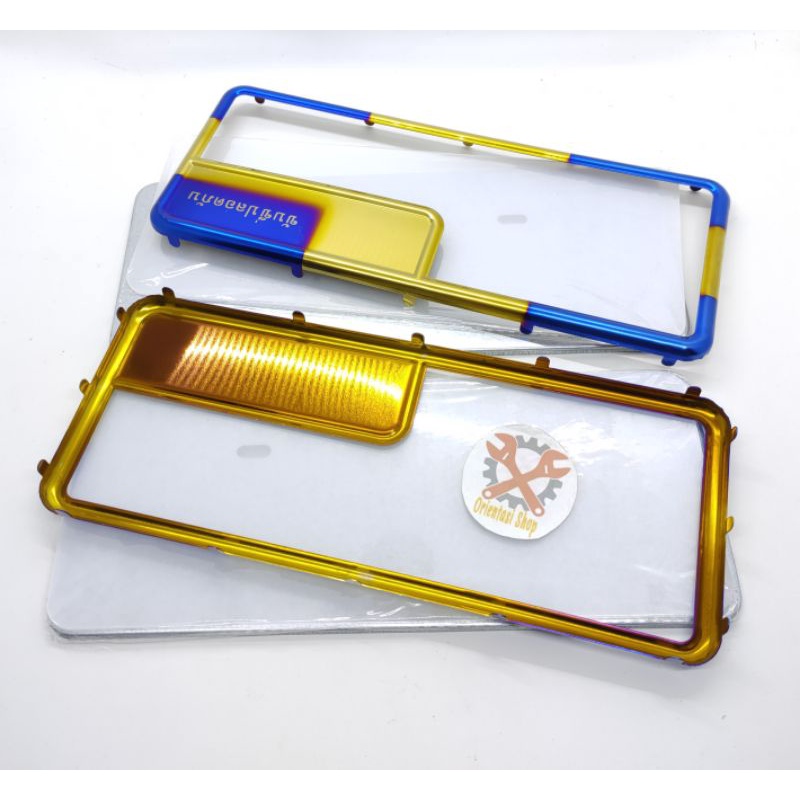 1 PASANG TEMPAT PLAT NOMOR MOTOR/BINGKAI PLAT NOMOR TWOTONE MIKA PLAT BINGKAI TWO-TONE(2PCS)