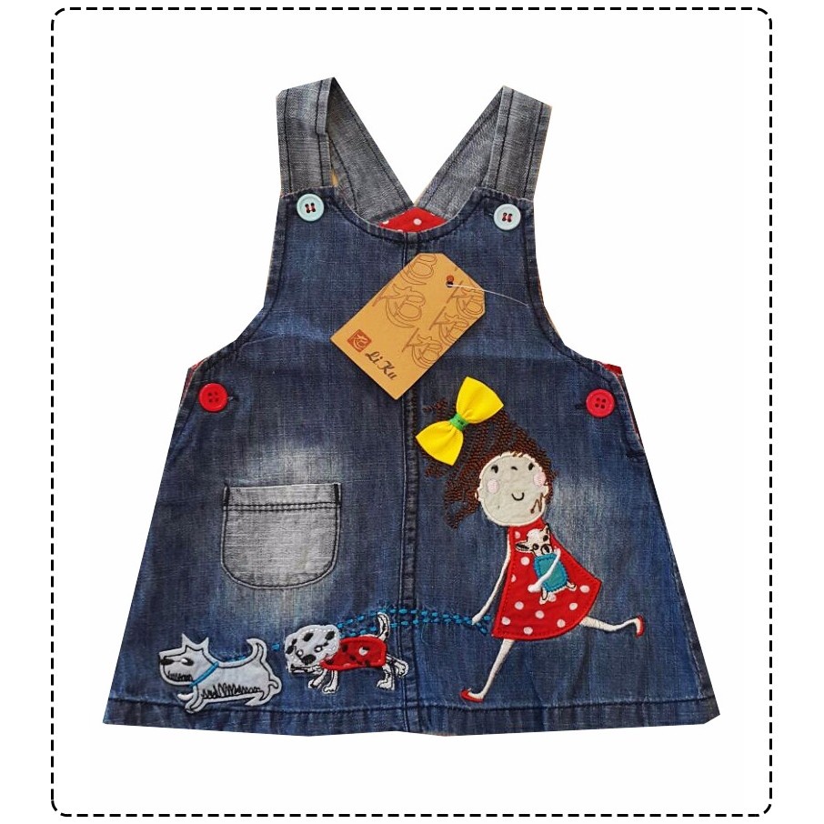 Overall Rok Dress Jeans Anak Bayi Perempuan/ Overall Denim Import 6