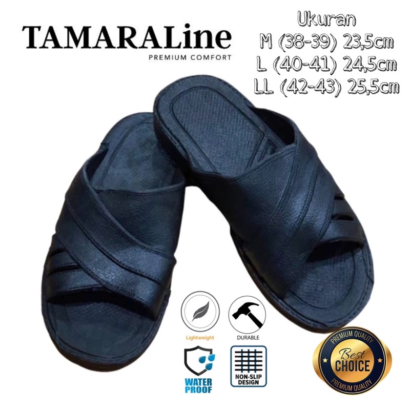 Sandal Selop Slide Slip on Karet Pria Dewasa / Remaja - TAMARALINE 53 / Bahan Premium Lentur Empuk Ringan Kuat Anti Slip Anti Air Model Sandal Casual Santai Rumah Hotel Outdoor Kamar Mandi Murah Original