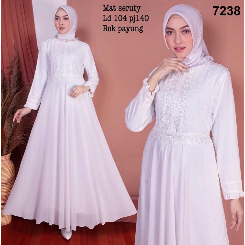 Gamis muslim putih / gamis busui / /gamis seragam / gamis muslim / gamis sifon / gamis jumbo