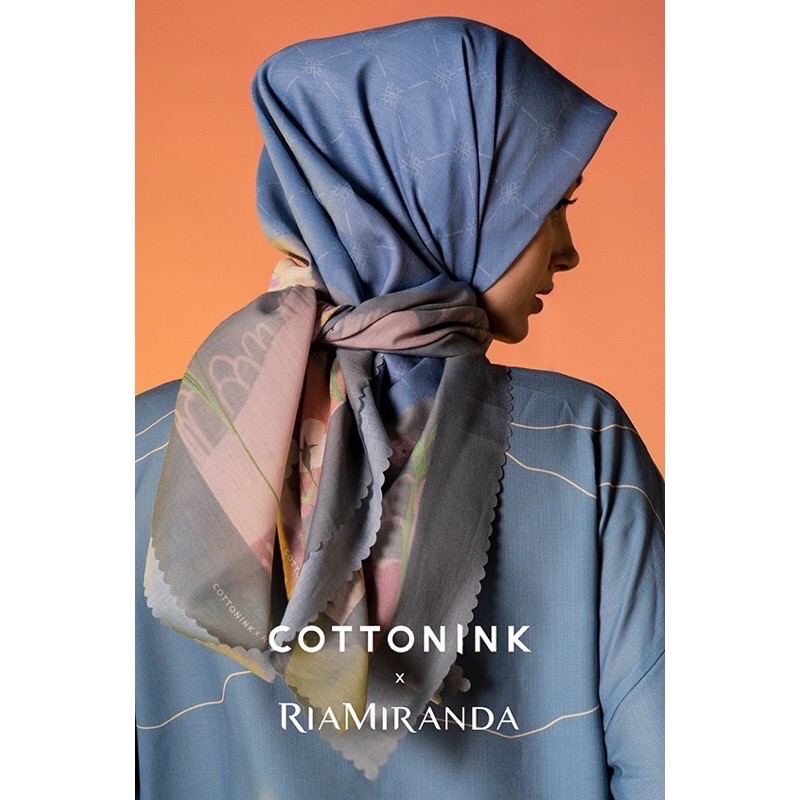 BLUE CHATEN RIA MIRANDA X COTTON INK SCARF