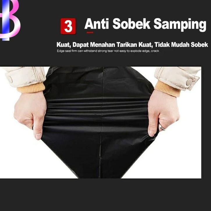 

X69Y Kantong Plik Packing Olshop 35X50CM Polymailer Lem Perekat Anti Plong Hitam 45 FGF