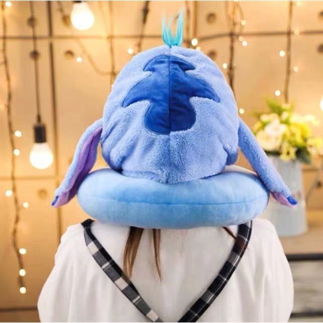 BANTAL LEHER LILO STITCH WINNIE THE POOH NECK PILLOW IMPOR FASHION TRAVEL LEMBUT